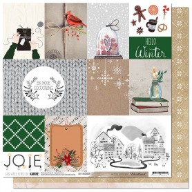 Papier 30x30 Hello Winter 1f - Woodland 1 - Les ateliers de Karine