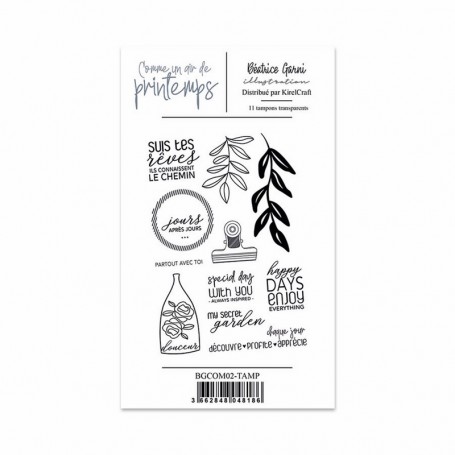 Tampons 2 Comme un air de printemps 11pc – Béatrice Garni Illustration