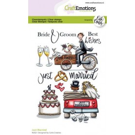Tampons Just Married A6 - Craft Emotions Clear Stamps