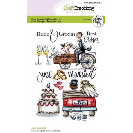Tampons Just Married A6 - Craft Emotions Clear Stamps