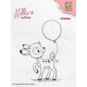 Tampon Young Deer with balloon - Cuties - Nellie Snellen Clear Stamp