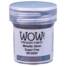 Embossing Powder Metallic Silver Super Fine 15ml - WOW !