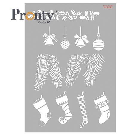Pochoir Christmas Borders A4 - Pronty Crafts Stencil
