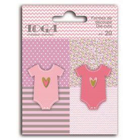 Die-cuts 20 formes découpées Body Rose Vert et Gris - Toga