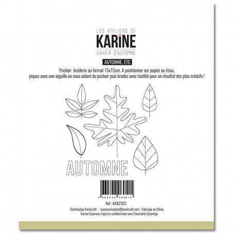 Pochoir Broderie Automne, Etc - Cahier d'Automne - Les ateliers de Karine