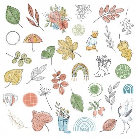 Die-cuts Calques Cahier d'automne 35pc - Les ateliers de Karine