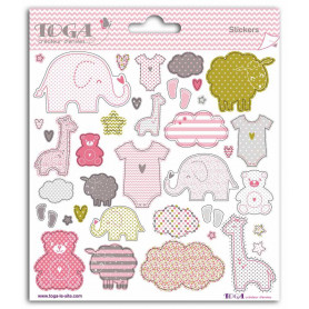 Stickers Naissance fille 2 planches - Toga