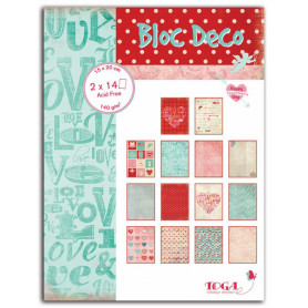 Set de papier Bloc Déco A la folie 15x20cm 28f - Toga