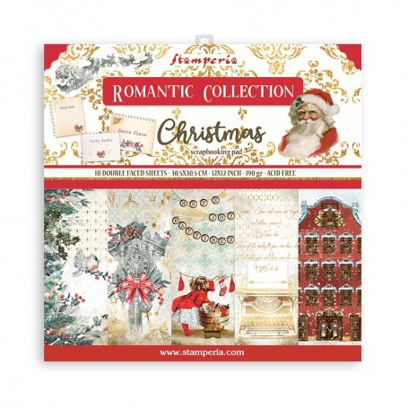 Set de papier 30x30 Romantic Christmas 10 feuilles - Stamperia