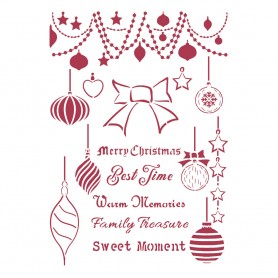 Pochoir Balls 21x30cm - Stamperia Thick Stencil Christmas Patchwork