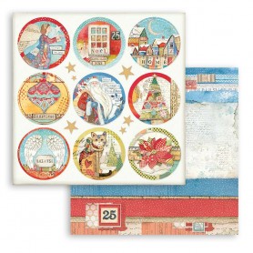 Papier 30x30 Rounds 1f - Christmas Patchwork - Stamperia