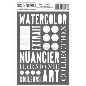 Pochoir Mots couleur A6 - Journal Chromatique - Chou and Flowers