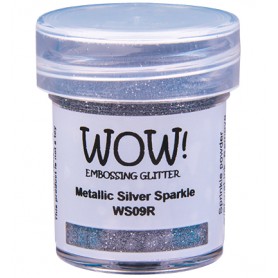 Embossing Glitter Powder Metallic Silver Sparkle 15ml - WOW !