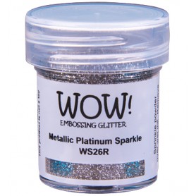 Embossing Glitter Powder Metallic Platinium Sparkle 15ml - WOW !