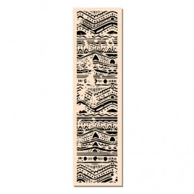 Tampon bois Bordure Batik - Blue Batik - Les ateliers de Karine