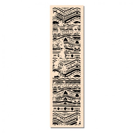 Tampon bois Bordure Batik - Blue Batik - Les ateliers de Karine
