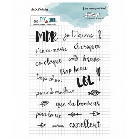 Tampons Les mots : Quotidien 22pc - Mix'Créatif – Diy & Cie