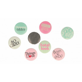 Cabochons en bois 8 pcs - Fashionista - Artémio