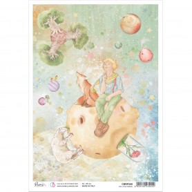 Papier de riz A4 The Little Prince - 1 feuille - Ciao Bella Papercrafting