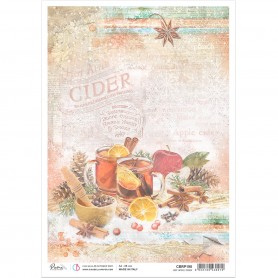 Papier de riz A4 Hot Apple Cider - 1 feuille - The Gift of Love - Ciao Bella Papercrafting