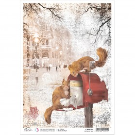 Papier de riz A4 You've Got Mail - 1 feuille - Memories of a Snowy Day - Ciao Bella Papercrafting