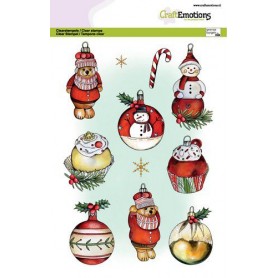 Tampons Christmas balls snowman A5 - Craft Emotions Clear Stamps