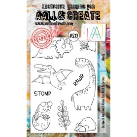 Tampons 522 Dinos 9pc - AALL and Create Clear stamps