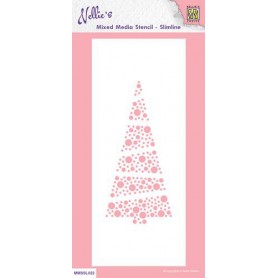 Pochoir X-mas Tree Slimline - Nellie's Choice Stencil