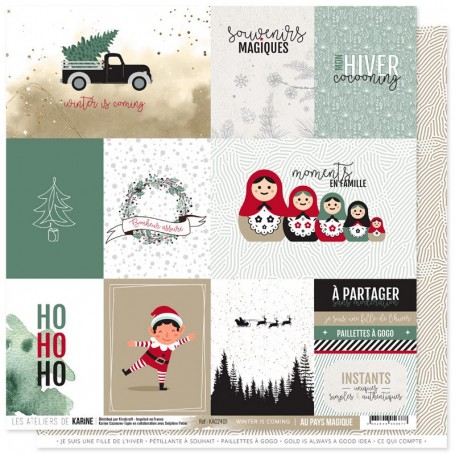 Papier 30x30 Winter is coming 1f - Au Pays magique - Les ateliers de Karine