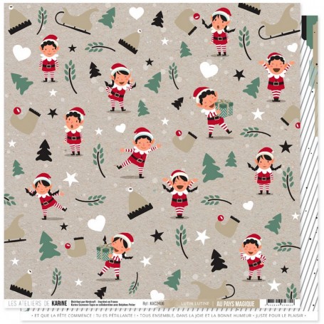 Papier 30x30 Lutin Lutine 1f - Au Pays magique - Les ateliers de Karine