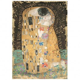 Papier de riz A4 The Kiss - 1 feuille - Klimt - Stamperia