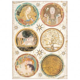 Papier de riz A4 Rounds - 1 feuille - Klimt - Stamperia