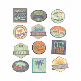 Stickers en bois 12 pcs - Sweet Memories - Artémio