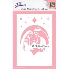 Pochoir Holy Family A6 - Nellie's Choice Stencil
