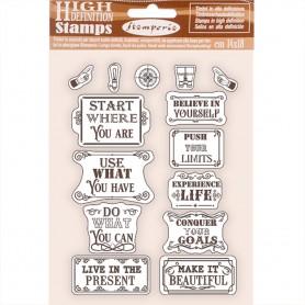 Rubber Stamps Inspiring Quotes 14pc - Lady Vagabond Lifestyle - Stamperia