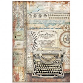 Papier de riz A4 Typing Writer - 1 feuille - Lady Vagabond Lifestyle - Stamperia