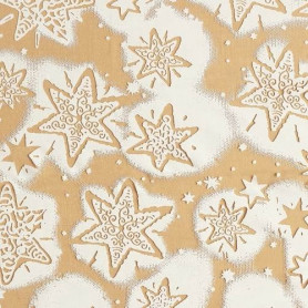 Tissu décoratif Etoiles de neige nougat Creapop - Hobbyfun