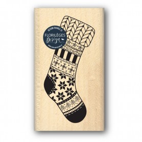 Tampon bois Chaussette en laine - Florilèges Design