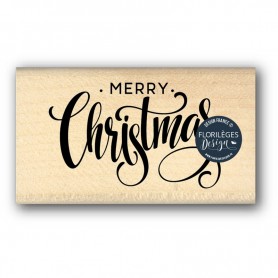Tampon bois Merry Christmas - Florilèges Design