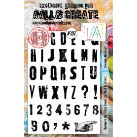 Tampons 397 Grungy Alphabet 41pc - AALL and Create Clear stamps