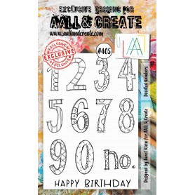 Tampons 405 Doodled Numbers 12pc - AALL and Create Clear stamps