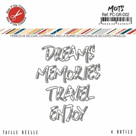 Dies Mots 4pc - Grunge - Mes P'tits Ciseaux