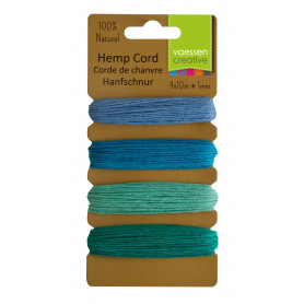 Corde de chanvre Blue Green 4 x 10m – Vaessen Creative