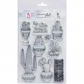 Tampons Life is like a cactus 9pc – Sonora - Ciao Bella Stamps