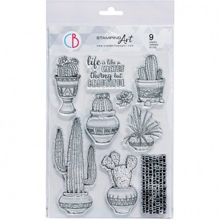 Tampons Life is like a cactus 9pc – Sonora - Ciao Bella Stamps