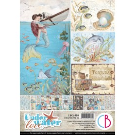 Set de papier A4 Underwater Love 9f - Creative Pad Ciao Bella Papercrafting