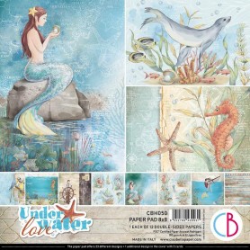 Set de papier 20x20 Underwater Love 12 feuilles – Ciao Bella Papercrafting