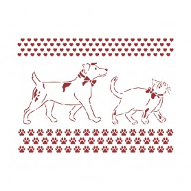 Pochoir Dog and Cat 20x15cm - Daydream - Stamperia Thick Stencil