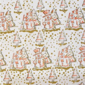 Tissu décoratif Bonhomme de neige Orange Creapop - Hobbyfun