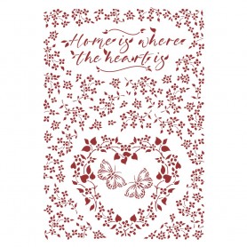 Pochoir Home is where the heart is A4 - Provence - Stamperia Thick Stencil